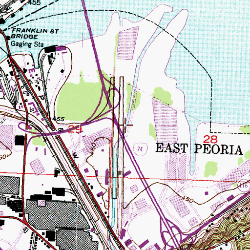 Topographic Map of Farm Creek Diversion Channel, IL