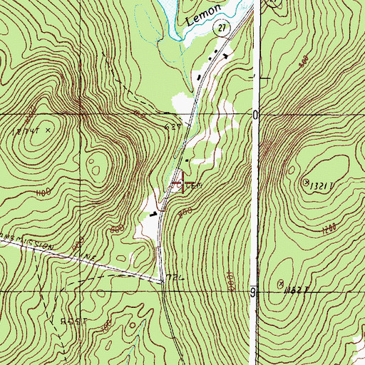 Topographic Map of Hackett Notch Cemetery, ME