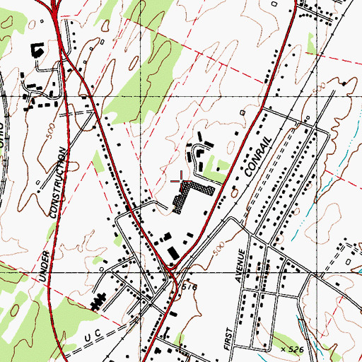 Topographic Map of Berkeley Plaza Theatre, WV