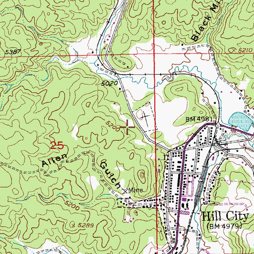 Topographic Map of Hill City City Hall, SD