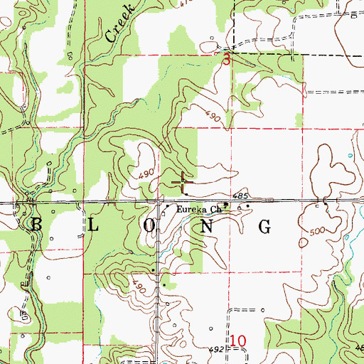 Topographic Map of Inboden Farms, IL