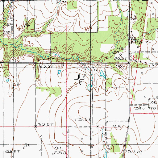 Topographic Map of Parker Farms, IL