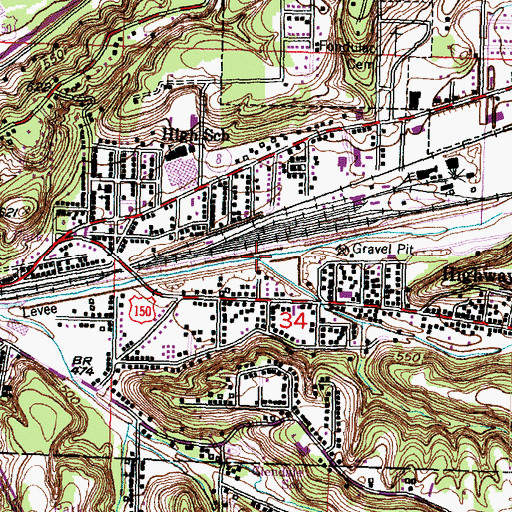 Topographic Map of Dempsey Creek, IL