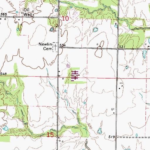 Topographic Map of Debatin Farms, IL