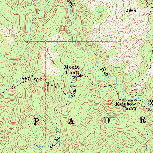 Topographic Map of Mocho Camp, CA