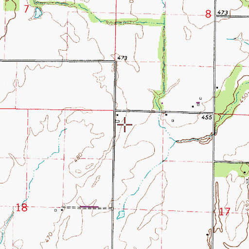 Topographic Map of Manhart Farms, IL