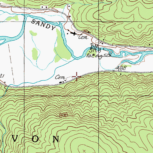 Topographic Map of Pease Cemetery, ME