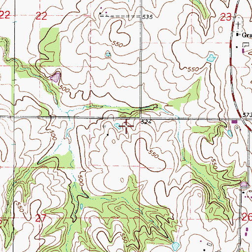 Topographic Map of Bailey Farm, IL