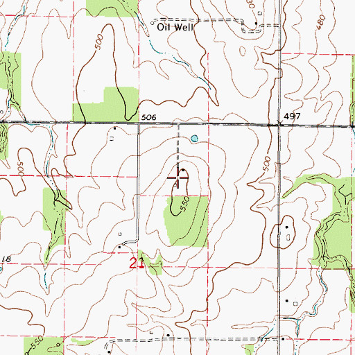 Topographic Map of Antoka Farms, IL