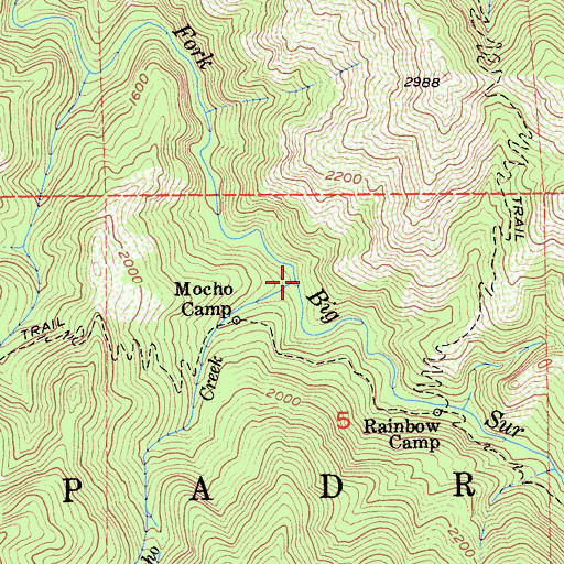 Topographic Map of Mocho Creek, CA