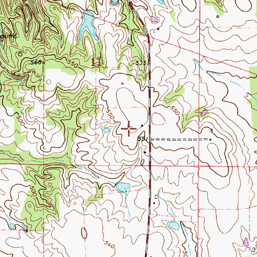 Topographic Map of Stoner Farms, IL