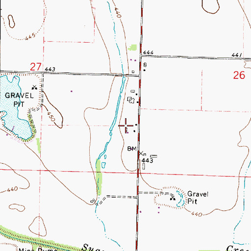 Topographic Map of Pifer Farms, IL