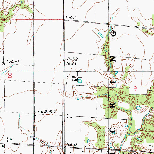 Topographic Map of Wernze Farms, IL