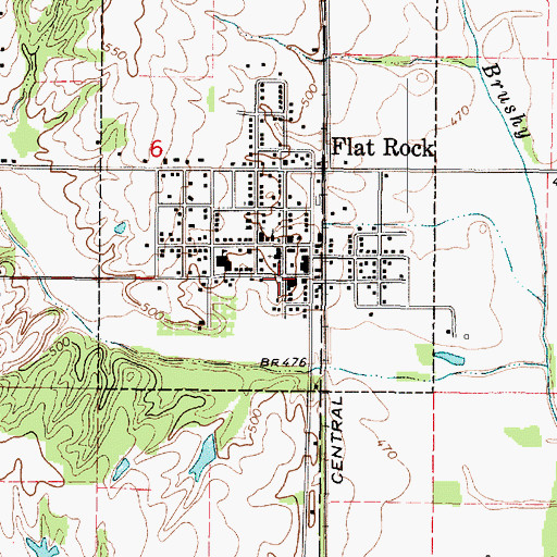 Topographic Map of Flat Rock Post Office, IL