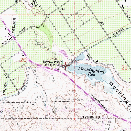 Topographic Map of Mockingbird Canyon, CA