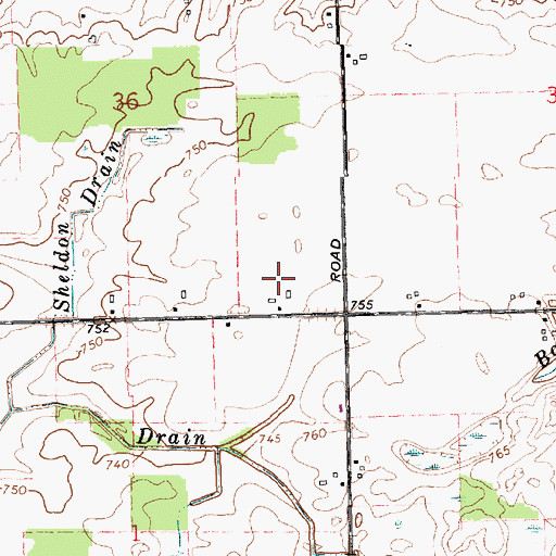 Topographic Map of Bailey Farms, MI