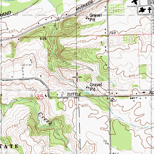 Topographic Map of Tuttle Road Pit, MI
