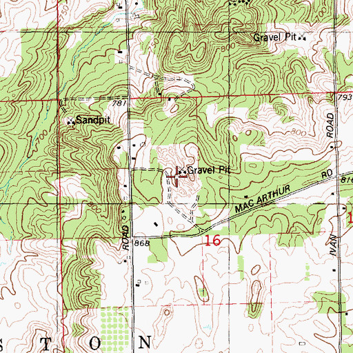 Topographic Map of Kyser Pit, MI