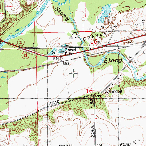 Topographic Map of Stoney Creek Pit, MI