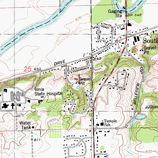 Topographic Map of Possehn Gravel Pit (historical), MI