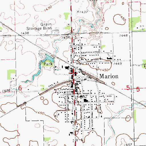 Topographic Map of Marion City Office, SD