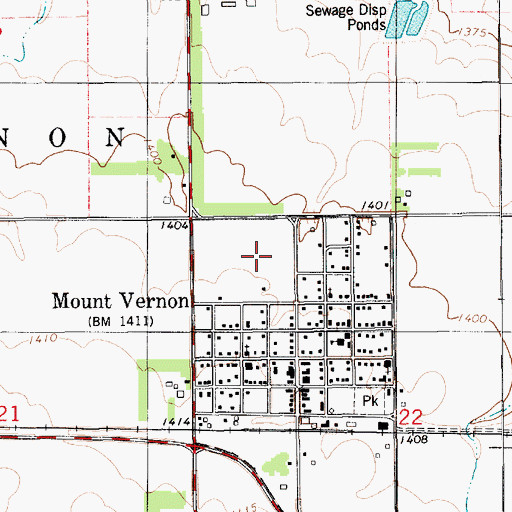 Topographic Map of Mount Vernon City Hall, SD