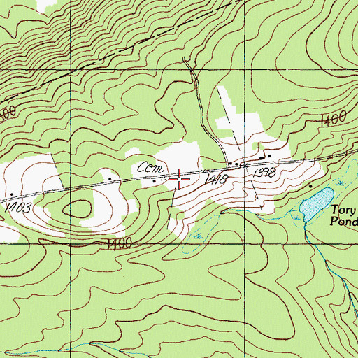 Topographic Map of Tory Hill Cemetery, ME