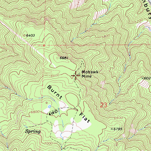 Topographic Map of Mohawk Mine, CA