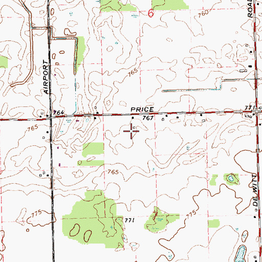 Topographic Map of Geller Beef Farms, MI