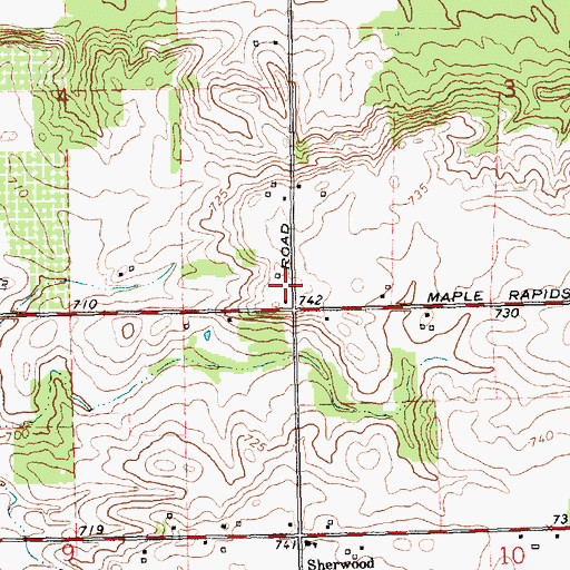 Topographic Map of Greenbush Farms, MI