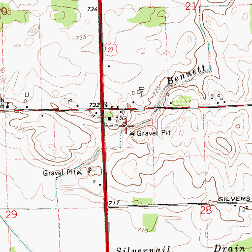 Topographic Map of Havens Farms, MI