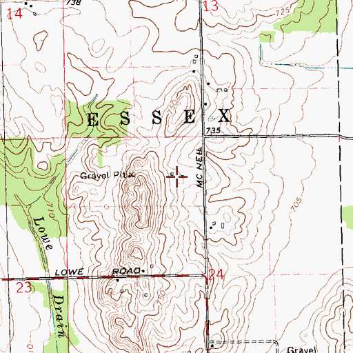 Topographic Map of Lamers Farms, MI