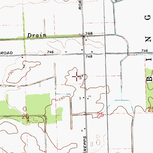 Topographic Map of Latchaw Farms, MI