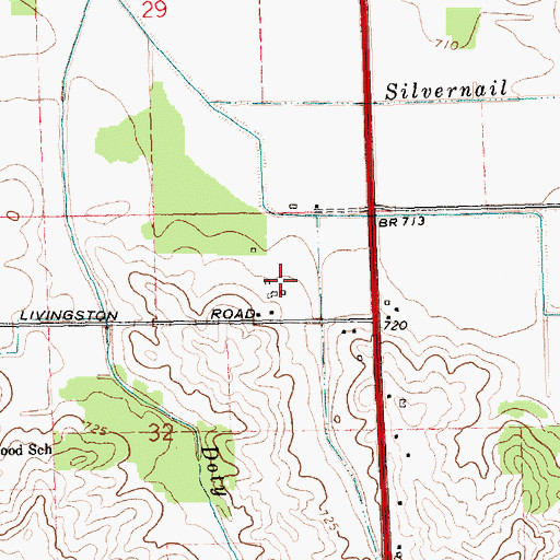 Topographic Map of Livingston Farms, MI
