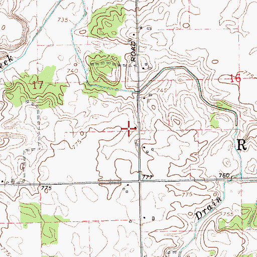 Topographic Map of M M Farms, MI