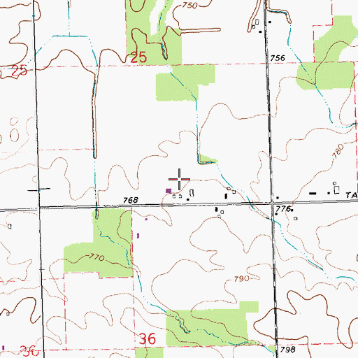 Topographic Map of Pline Farms, MI
