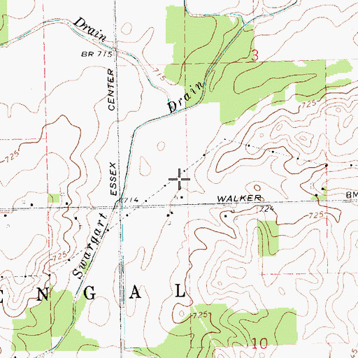 Topographic Map of Hickory Hill Farm, MI