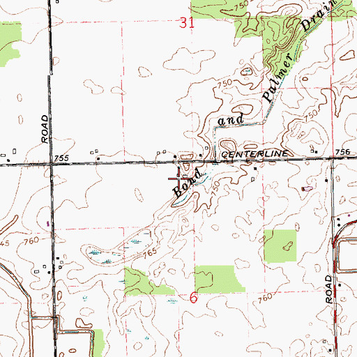 Topographic Map of Swanson Farms, MI