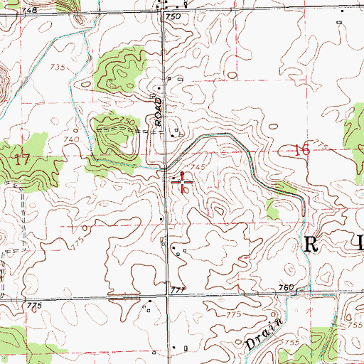Topographic Map of Sweetgrass Farm, MI