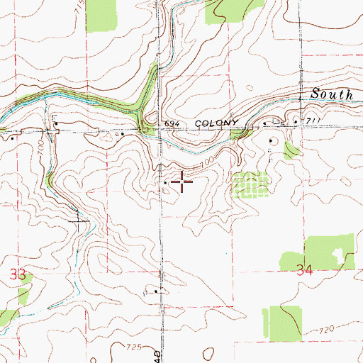 Topographic Map of Triple H Farm, MI
