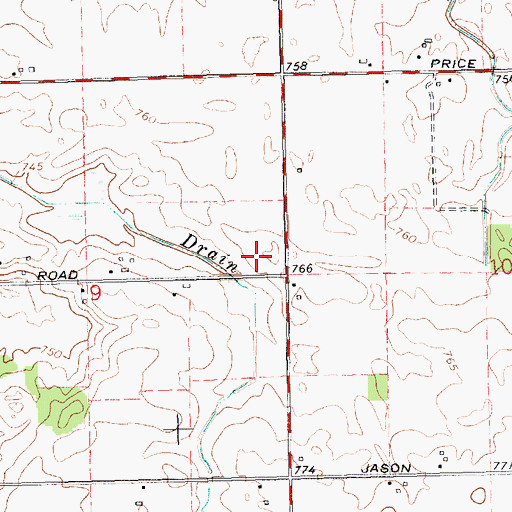 Topographic Map of Flegler Farms, MI