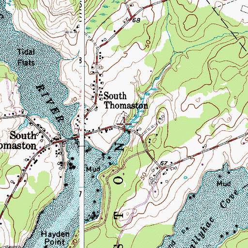 Topographic Map of Village Cemetery, ME