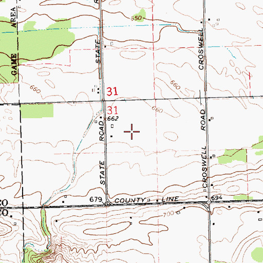Topographic Map of Demott Farms, MI