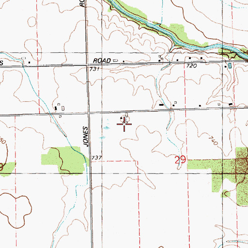 Topographic Map of Schafer Farms, MI