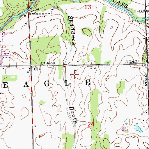 Topographic Map of Clark Farms, MI