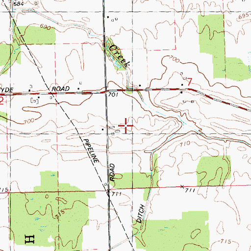 Topographic Map of E B Ridge Dairy, MI