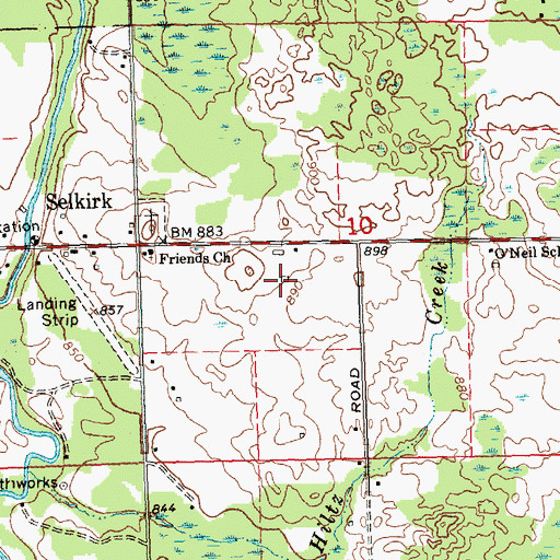 Topographic Map of Emt Farms, MI