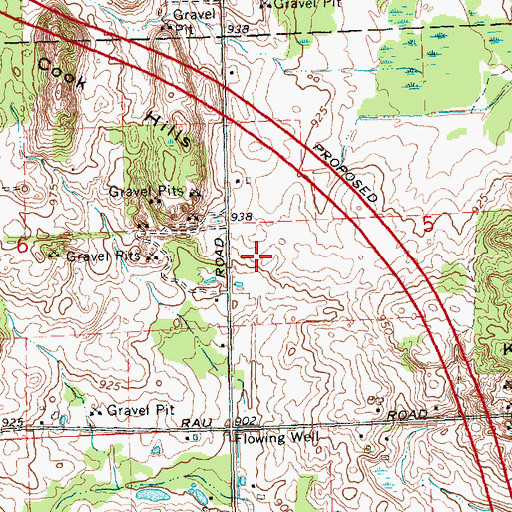 Topographic Map of Mierson Farms, MI