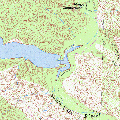 Topographic Map of Mono Creek, CA