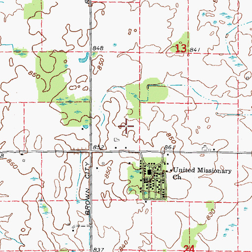 Topographic Map of Muxlow Dairy Farm, MI